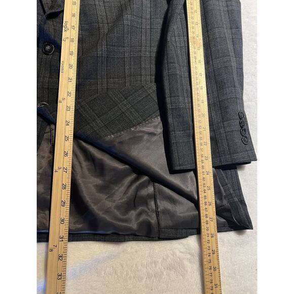 Calvin Klein Mens 48R Blue Gray Plaid Casual Blazer Sport Coat Jacket - Picture 15 of 16